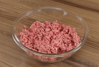 Ground mince in a bowl