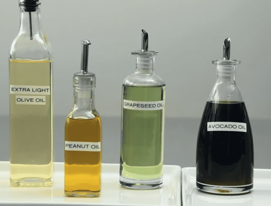 A variety of cooking oils