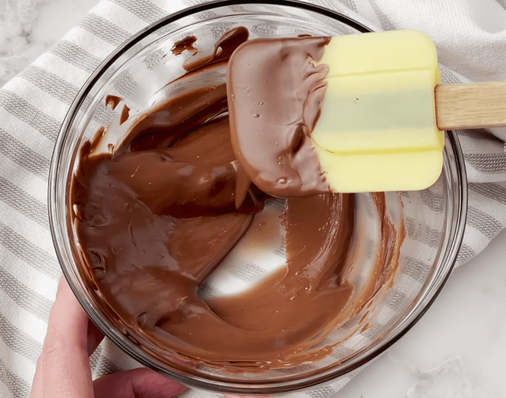 Melted chocolate in a bowl