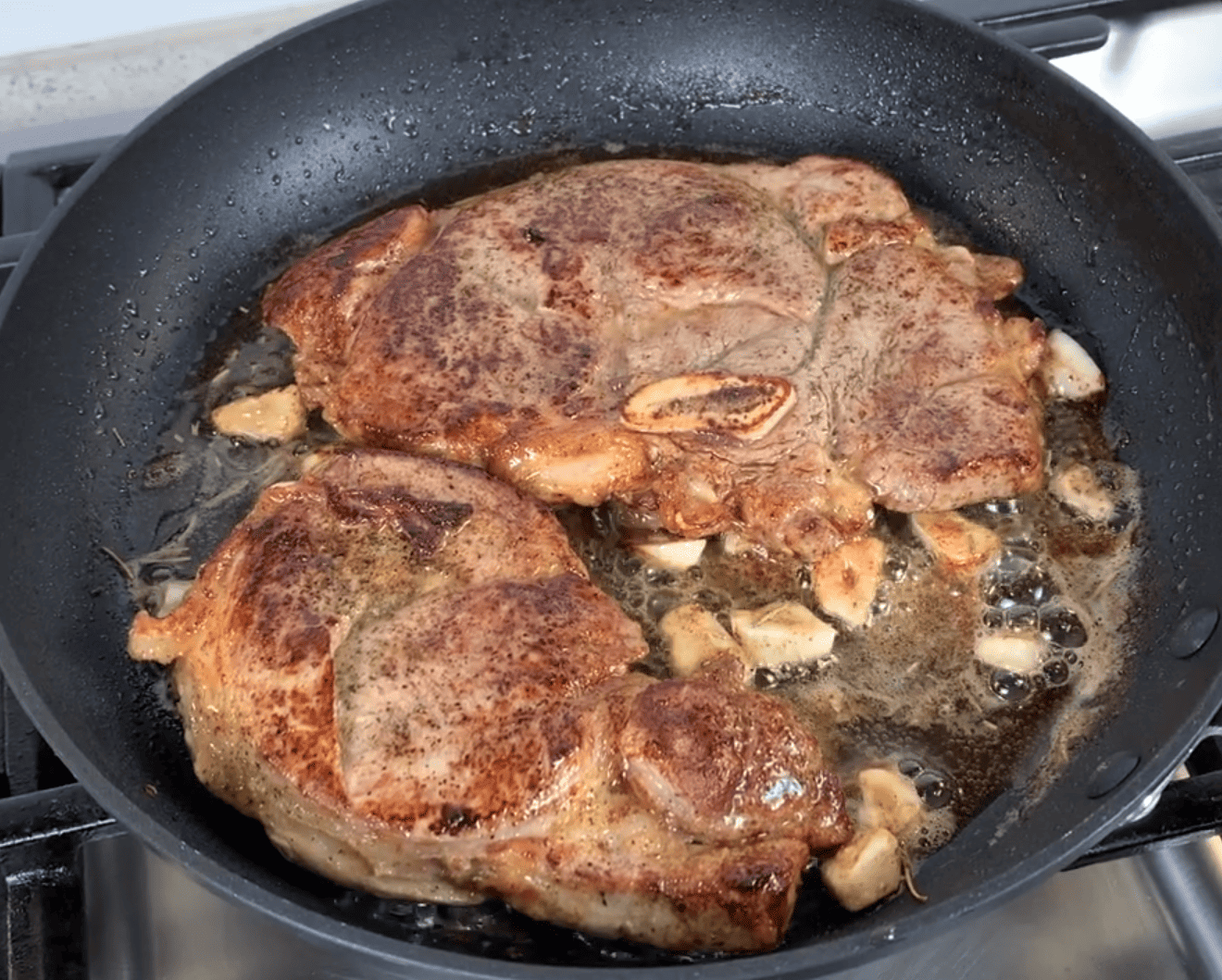 Cooked veal meat